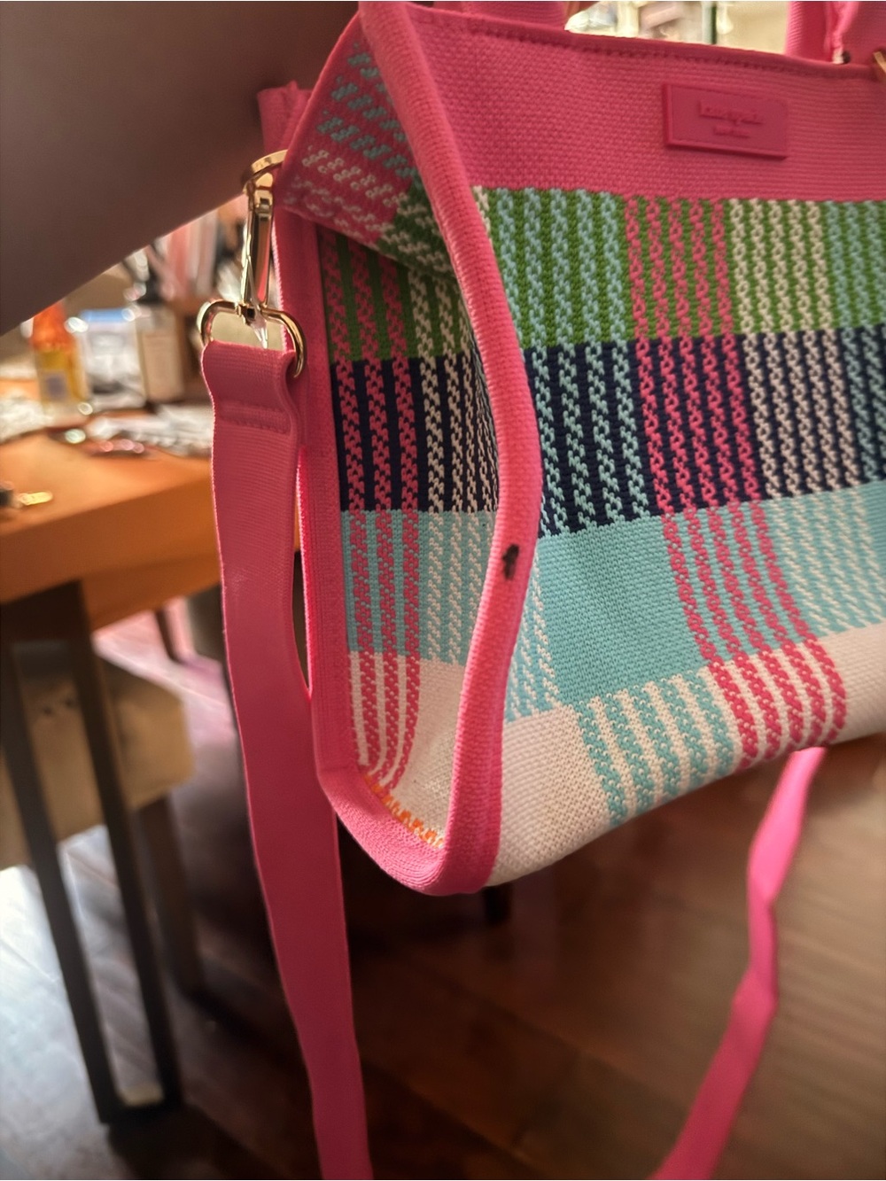 kate spade Pink Plaid Mini Satchel with Detachable Strap - Picture 4 of 5